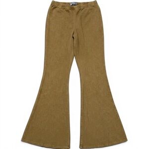 Chatoyant Golden Mineral Wash Boho Flare Bell Bottoms Stretch Medium Leggings